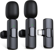 Wireless Lavalier Microphone 2-Pack   Mini Clip-On Mic for iPhone  Android