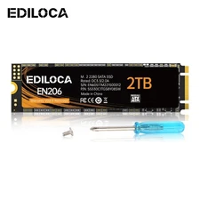Ediloca M.2 SATA SSD 256GB 512GB 1TB 2TB SSD Hard Drive W/SLC Cache 3D TLC Lot