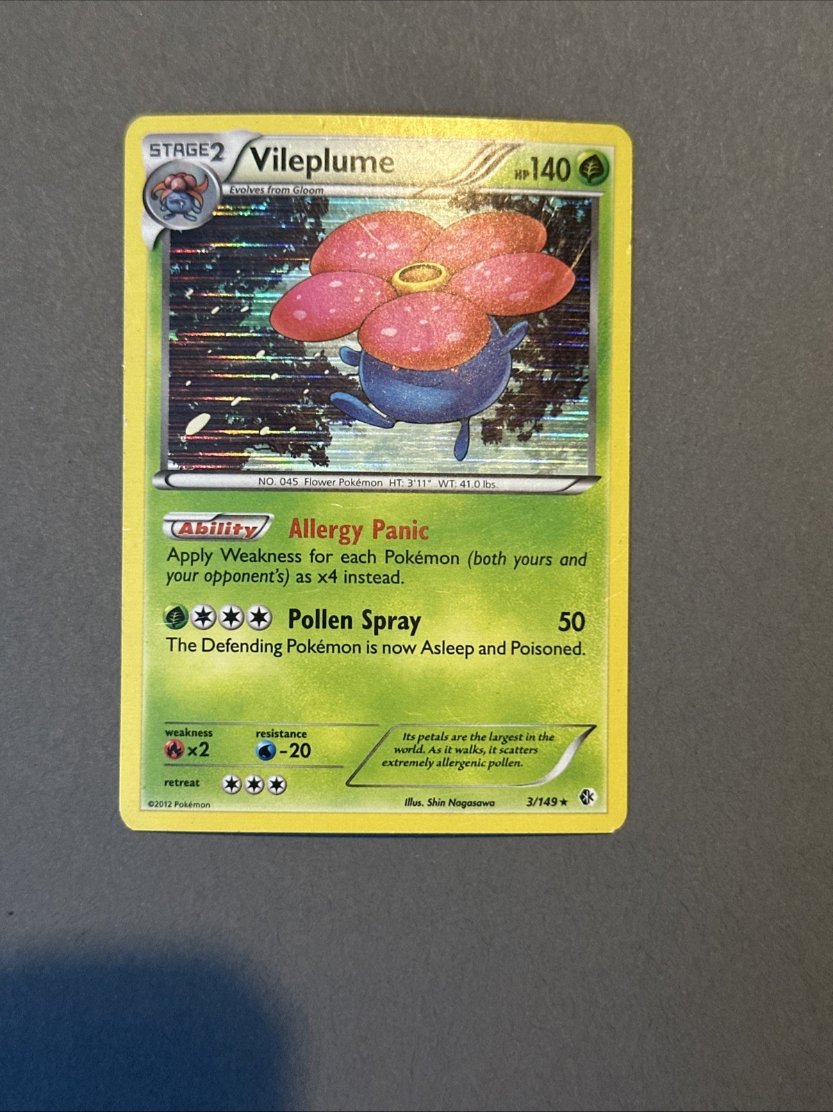 2012 POKEMON BLACK & WHITE BOUNDARIES CROSSED 3 VILEPLUME-HOLO