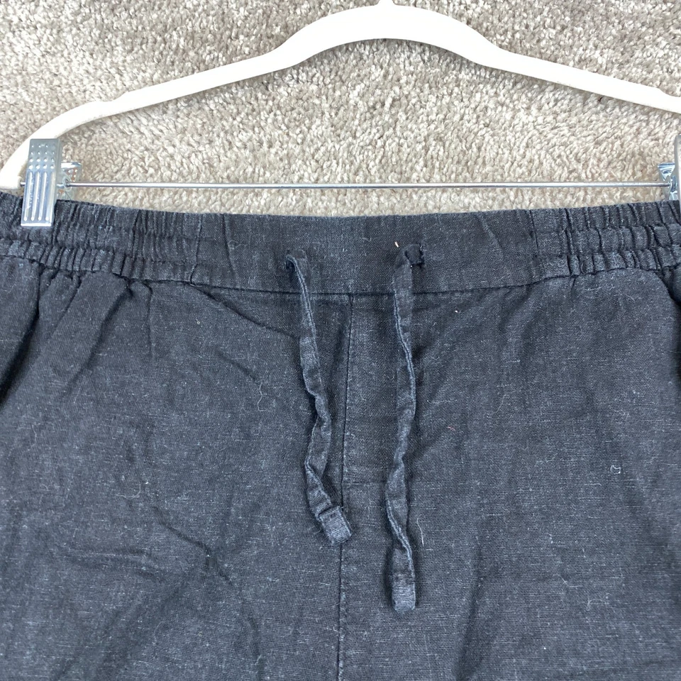 Pantalones Cortos Chinos Old Navy Para Mujer Grandes Negros Cordón Cintura Tiro Medio Bolsillo Cortado Foto 2 de 4