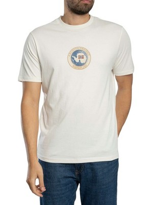 Napapijri Herren Phos Relaxed T-Shirt, Weiß