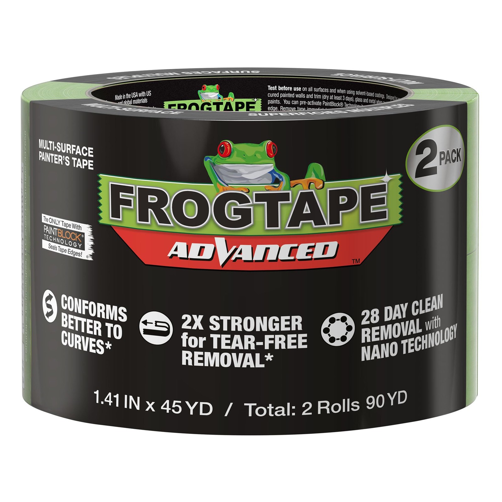 Frog Tape Green Advanced Painters Masking Tape Multi Surface with PAINTBLOCK