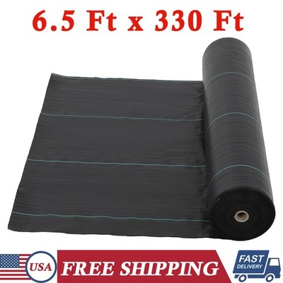 6.5Ft x 330Ft Weed Barrier Landscape Fabric 3.2 OZ Heavy Duty Woven Weed Control
