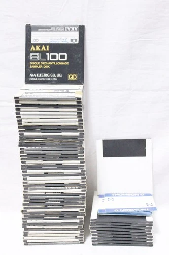 Lot of 58 sampler disk quick disk 3" floppy disk AKAI Thomson Yeno