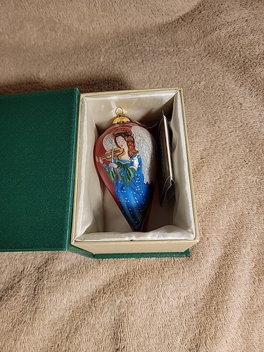 Pier 1 Imports Li Bien 2017 Teardrop Angel Hand Painted Christmas Ornament Rare - Picture 5 of 9