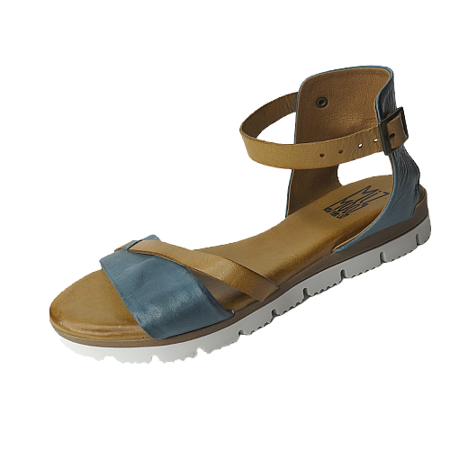 New Miz Mooz Shep Leather Ankle Strap Sandals Marine Aqua Green