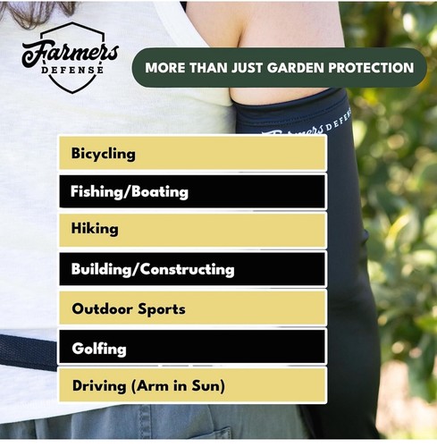 Farmer's Defense GARDENING Sleeves Tropical Flower UV Cooling for Protection S/M - Picture 3 of 8