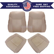 For 2011-2014 Ford F150 Front Driver/Passenger Bottom Top Cloth Seat Cloth Tan