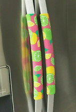 Refrigerator Oven Door Padded Appliance Handle Covers Lemon Lime Set of 2