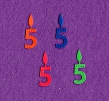 CANDLE five 5 Birthday die cuts scrapbook cards