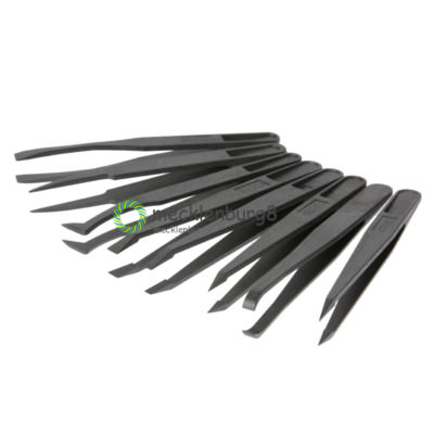 7Pcs Anti-static Tool Plastic Tweezer Heat Resistant Straight Bend New