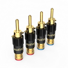 4pcs Gold Plated Banana Speaker Cable Plug HIFI Cable Expanding Lock Connector