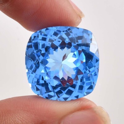 19x19 MM Natural Flawless Namibia Jeremejevite Cushion Loose Gemstone Certified