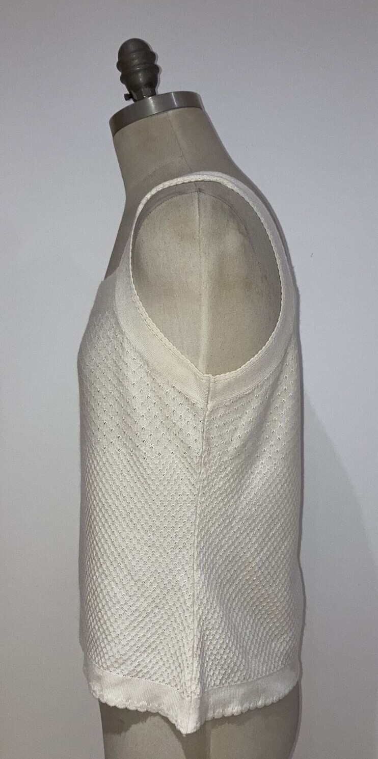 Vintage Early 1970s Cream St Michael (M & S)  Tank/Top, Size 14, 36" Bust 4