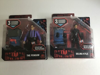 THE BATMAN Lot of 2 Action Figures PENGUIN & SELINA KYLE Spin Master 2022 MOC c