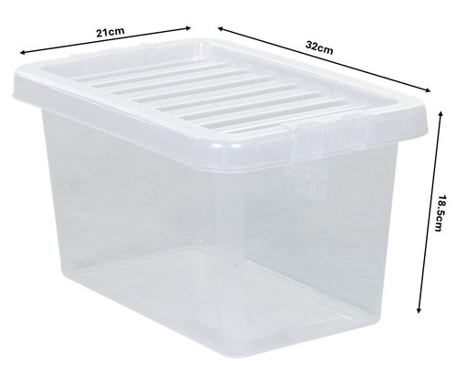 4L-80L Crystal Clear Plastic Storage Container Boxes with Secure Clip on Lid MP - 第 21/31 張圖片