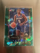 2020-21 Panini Select Rookie Selections Green Cracked Ice Immanuel Quickley RC
