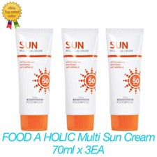 FOOD A HOLIC Multi Sun Cream 70ml x 3EA: Whitening Anti-Wrinkle SPF50+PA+++Korea