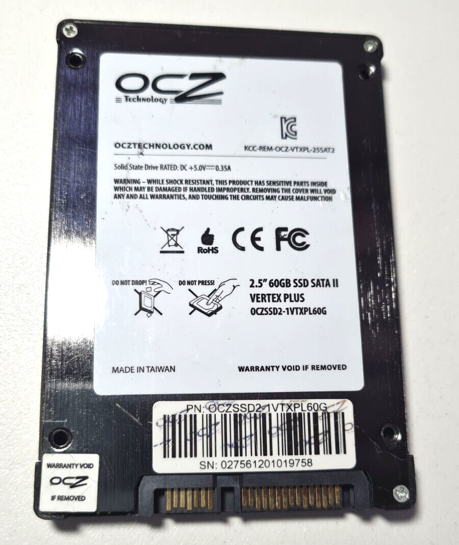 GENUINE OCZ VERTEX PLUS SATA II SOLID STATE DRIVE 60GB OCZSSD2