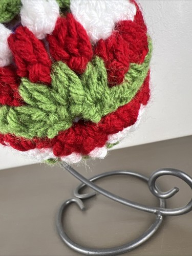 Handmade Crocheted Granny Square Christmas Ornament 5” Tall 13.5” Round Set/4 - Picture 6 of 8