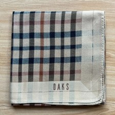 HANDKERCHIEF VINTAGE BROWN PLAIDS  CHECKS MEN'S POCKET SQUARE COTTON 20" D0533