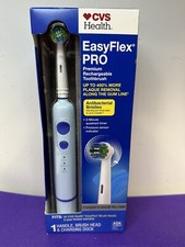 CVS Easy Flex Pro Premium Rechargeable Toothbrush Timer Antibacterial - New