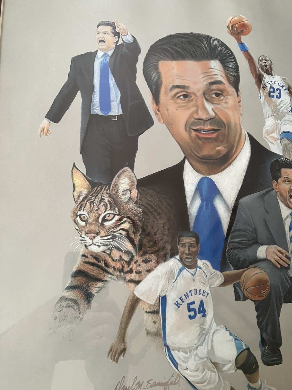 John Calipari Framed University Of Kentucky Picture By Daryl