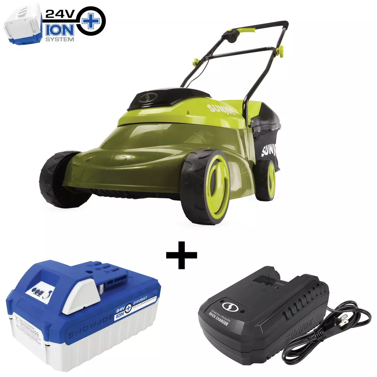 Sun Joe MJ24C 14 Cordless Brushless Lawn Mower Kit 14 Inch eBay