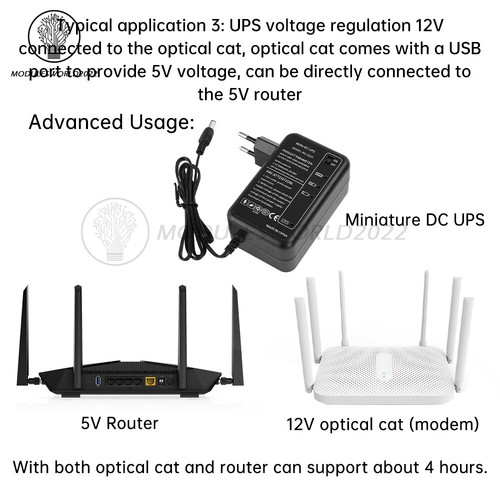 5V 9V 12V 5000Mah UPS Backup Power Supply Adapter For Router Optical Cat Camera - Picture 9 of 23