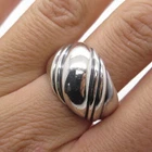 KABANA 925 Sterling Silver Vintage Ribbed Ring Size 8