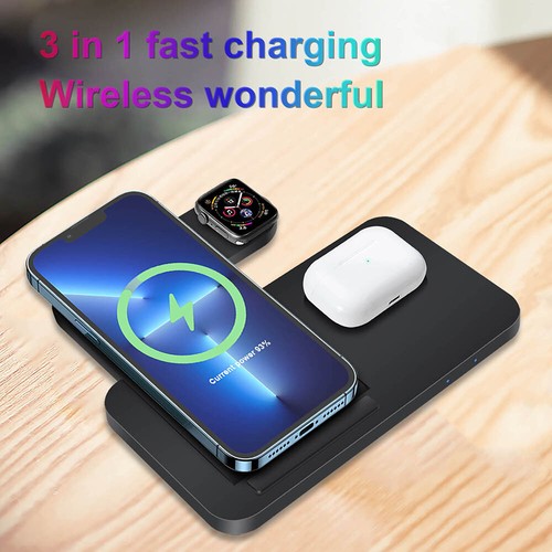 15W 3in1 Wireless Charging Station Dock For Apple Watch Air Pods iPhone 13 12 - Picture 11 of 19
