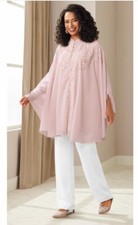 OSFM Ashro Peach Whip Zora Beaded Caftan