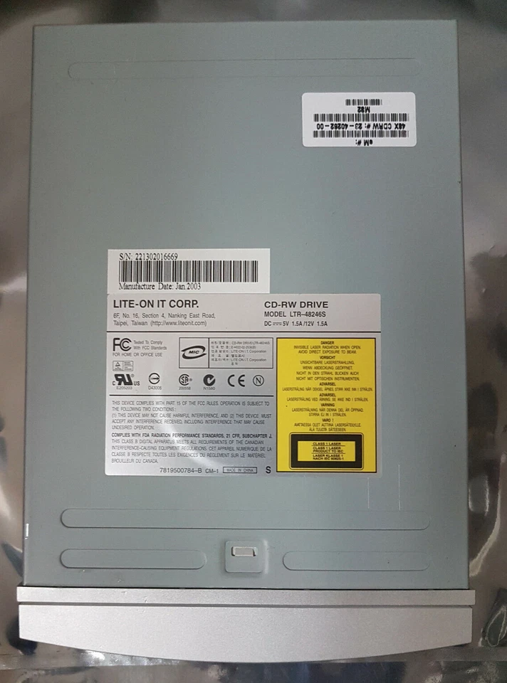 LITE-ON IT CORP.  LTR-48246S CD-RW Optical Disc Drive IDE Series - Image 2 of 3