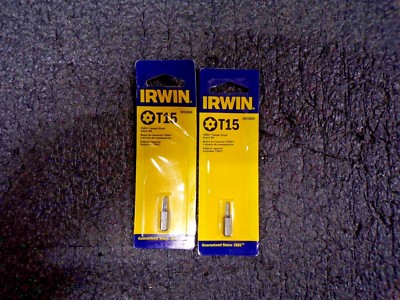 TR15 Tamper Resistant Torx  Insert Bit, 1/4'' Hex, 2pk 1AVL7(TS)