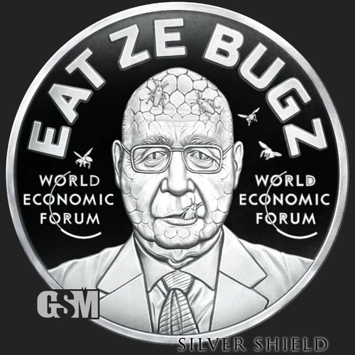 2023 1OZ World Demonic Forum Proof - Silver Shield - Eat Ze Bugz - "LAST STOCK"