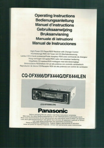 Manuale/Libretto Istruzioni Radio Panasonic CQ-DFX666/DFX444G/DFX444LEN 7 LINGUE - Foto 1 di 2