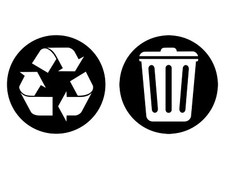 Two Pack Recycling Symbol Trash Can Vinyl Decal Stickers