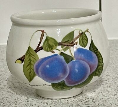 PORTMEIRION POMONA OFFENE ZUCKERDOSE VERZIERT MIT KIRSCHPFLAUME & PFIRSICH