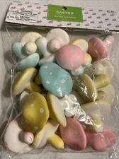 Scatters And Fillers Bag Of 24 Decorative Pastel Mushrooms Fairy Garden Decor
