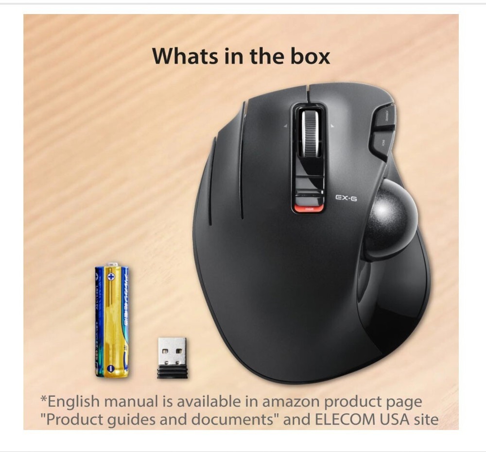 ELECOM M-XT4DRBK Wireless Trackball Mouse for Enhanced Precision