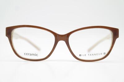 Glasses LE TANNEUR LE903 Brown Gold White Oval Eyeglass Frame New