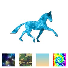 Horse Mustang Drawing - Vinyl Decal Sticker - Multiple Patterns  Sizes - ebn900