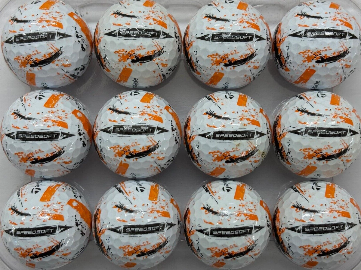 12 TAYLORMADE SPEEDSOFT INK ORANGE GOLF LAKE BALLS PEARL/GRADE A