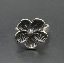 Genuine Stylish Sterling Silver Ring Flower Solid 925 Perfect Quality Empress