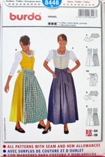 Burda Sewing Pattern #8448 German Dirndl Folk...