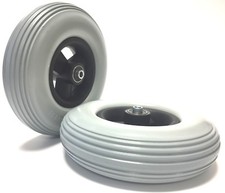 2 Stück 200x50 Rollstuhl Reifen 100% pannensicher (8x2) mit Felge Kugellager TOP