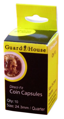 Guardhouse Direct-Fit Coin Capsules - Quarter 24mm - 10 Pack