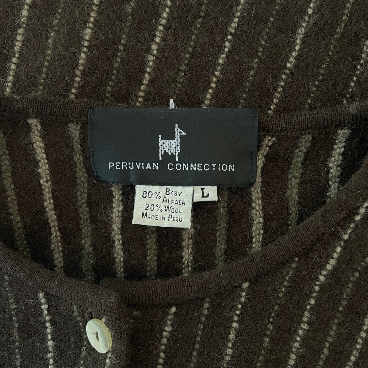 Alpaca Wool Ethical Peruvian Connection Striped Knit Cardigan!! View 6
