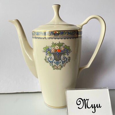 LENOX Autumn Coffee Pot & Lid Presidential Collection Born China Gold Stamp