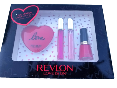 #ad #ad Revlon Love Is On Gift Set 2 Lip Lacquers Nail Polish Compact Mirror NEW $17.85